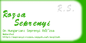rozsa seprenyi business card